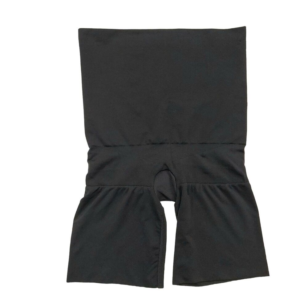 Assets By Spanx Shaping Shorts Womens XL Black High Waist Mid Thigh Shapewear